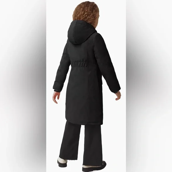 Canada Goose Black Kids Parka with Fur Trim - Picture 3 of 4